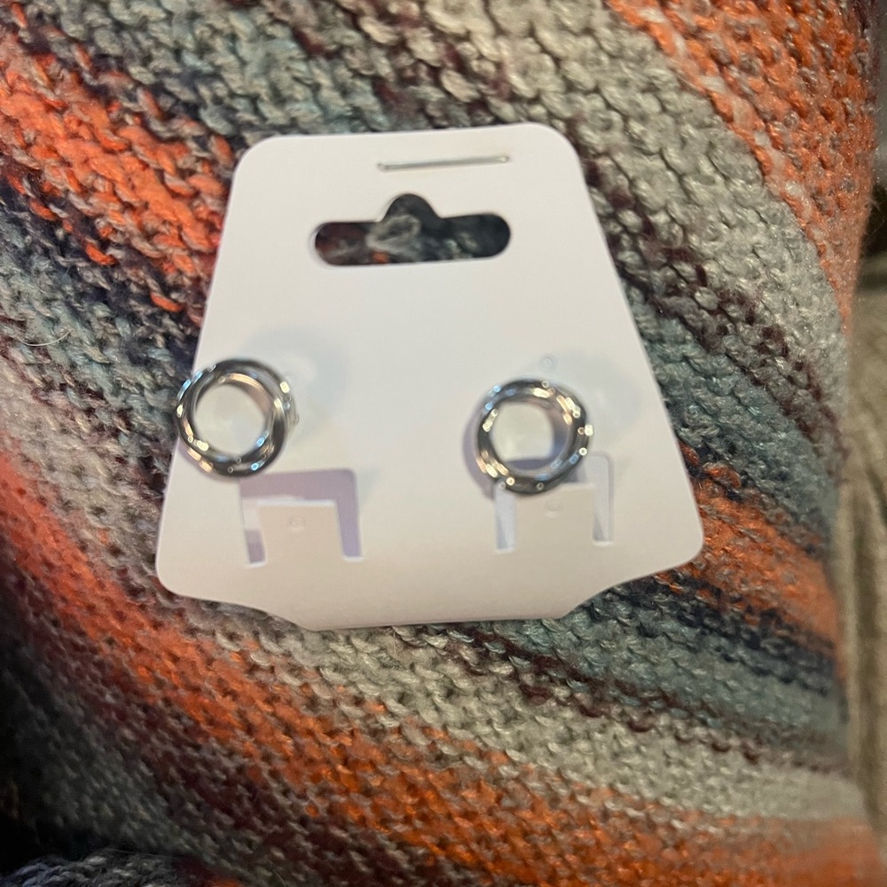 Chic Silver Circular Earrings